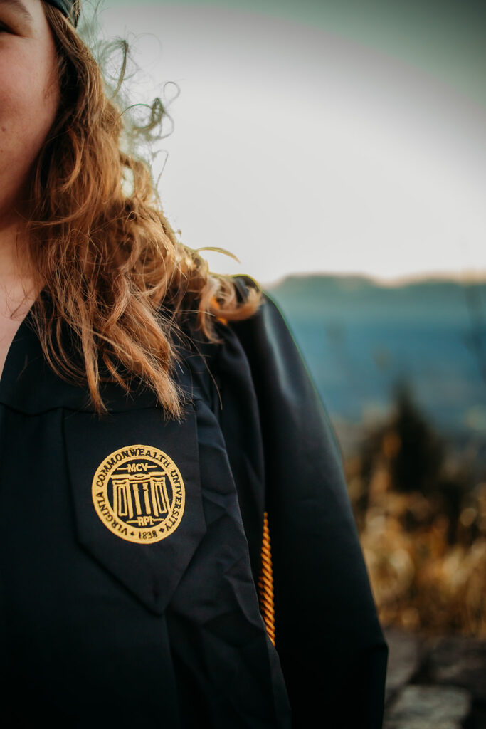 Fall graduation photos in the Blue Ridge Mountains