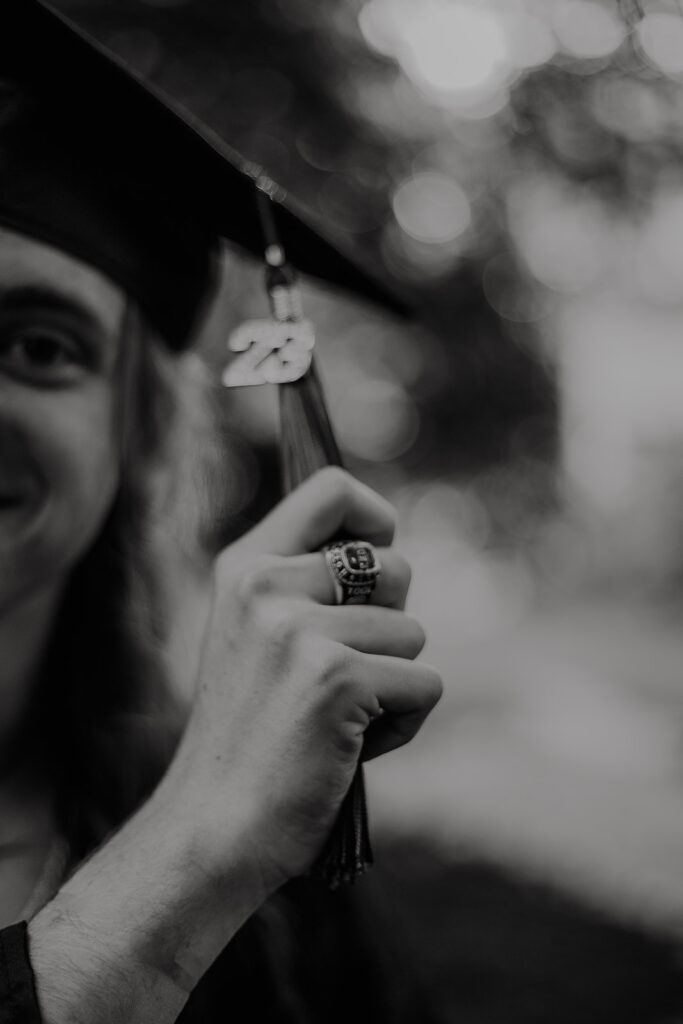 Cap and gown photos in the Blue Ridge Mountains